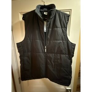 Alo Sport Travelers Mens Puffer Vest Black Water Resistant Quilted XXL New